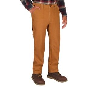 Coleman Mens Fleece Lined Canvas Work Pants Brown Size 34x30
